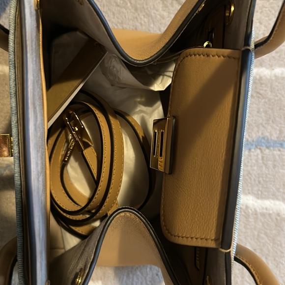 NWT Michael Kors Collection Bancroft Md Satchel, Denim/Genuine Leather - Picture 9 of 16